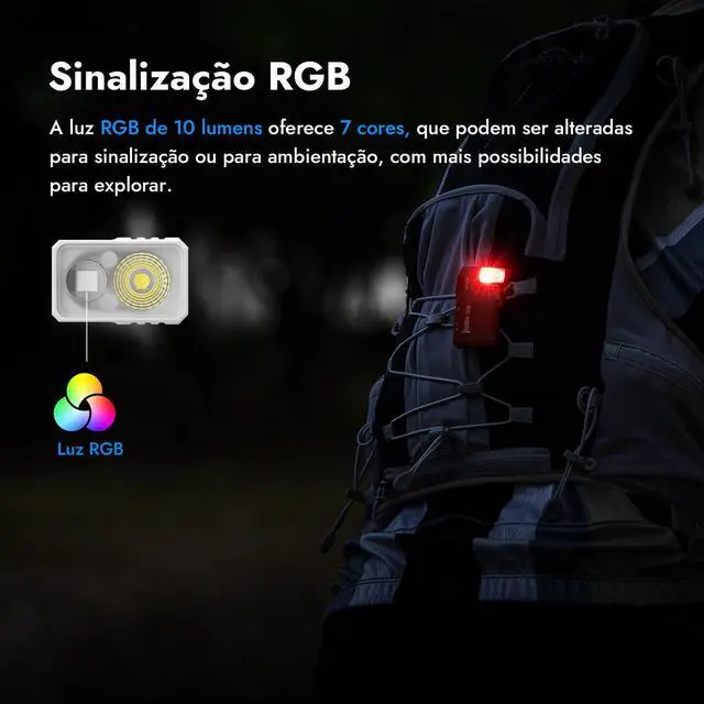 Alt view image 5 of 7 - G5 Rechargeable EDC Flashlight, 400 Lumens Dual Light Sources Mini Flashlight with RGB Light, Portable Flat Pocket Flashlights, Magnetic Keychain Flashlight (Commemorative Edition)