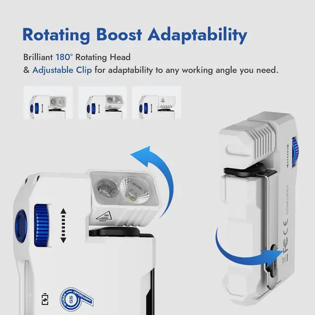 Alt view image 6 of 7 - G5 Rechargeable EDC Flashlight, 400 Lumens Dual Light Sources Mini Flashlight with RGB Light, Portable Flat Pocket Flashlights, Magnetic Keychain Flashlight (Commemorative Edition)