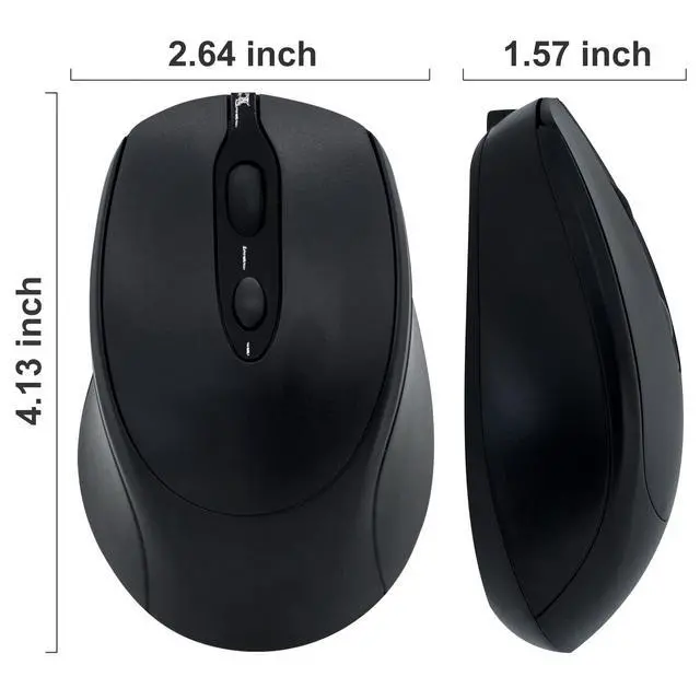 Alt view image 6 of 7 - Bluetooth Mouse,Rechargeable Wireless for Laptop/iPad/MacBook Pro/Air, Silent Mouse Portable Slim for Surface Pro/PC/Lenovo/Samsung Tablet (Black)