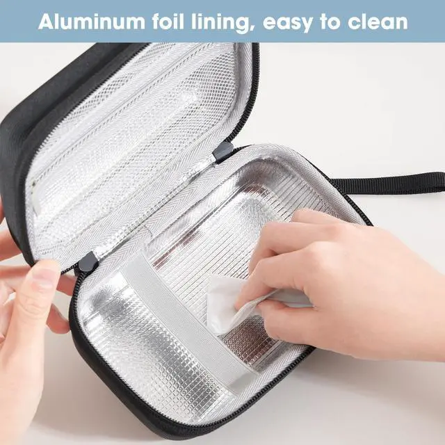 Alt view image 4 of 7 - Travel Case for NeilMed Sinus Rinse Packets, Carrying Bag for Maoever Neti Pot Nasal Rinse, Portable Case for Sinus Rinse Bottle and Nasal Wash Salt Packets or Nose Cleaner Kit -Black