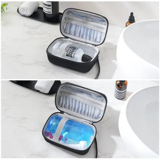 Alt view image 3 of 7 - Travel Case for NeilMed Sinus Rinse Packets, Carrying Bag for Maoever Neti Pot Nasal Rinse, Portable Case for Sinus Rinse Bottle and Nasal Wash Salt Packets or Nose Cleaner Kit -Black