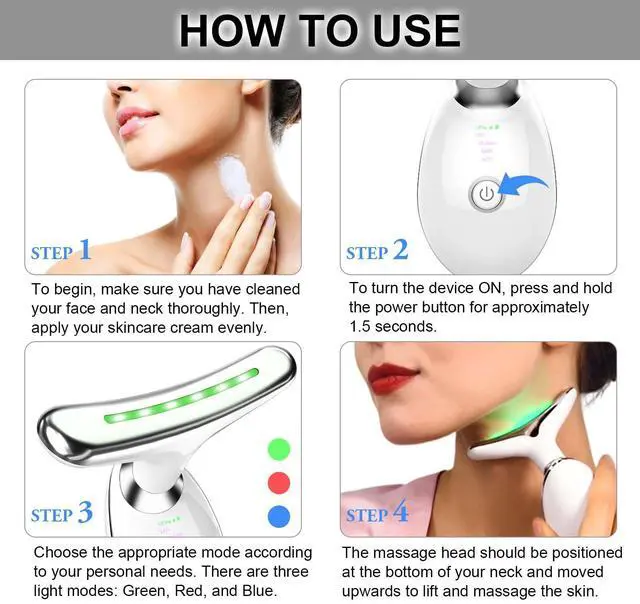 Alt view image 2 of 7 - 3-Color Light Therapy Facial Sculpting Tool For Refreshed-Looking Skin & Jawline Care Daily Beauty Ritual Device Rechargeable Face Massager for Women