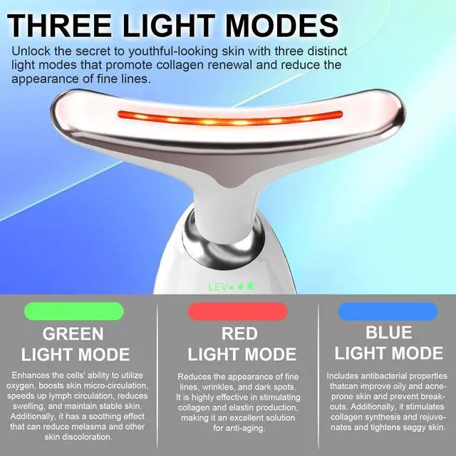 Alt view image 4 of 7 - 3-Color Light Therapy Facial Sculpting Tool For Refreshed-Looking Skin & Jawline Care Daily Beauty Ritual Device Rechargeable Face Massager for Women