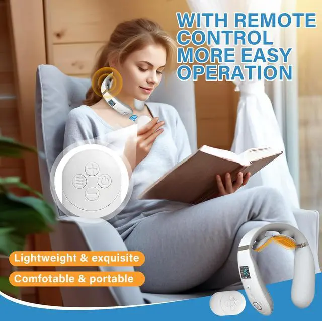 Alt view image 3 of 7 - Neck Massager with Heat, Neck Massager for Pain Relief Deep Tissue, Multiple Mode Adjustment, Portable and Suitable for Travel and Home-White