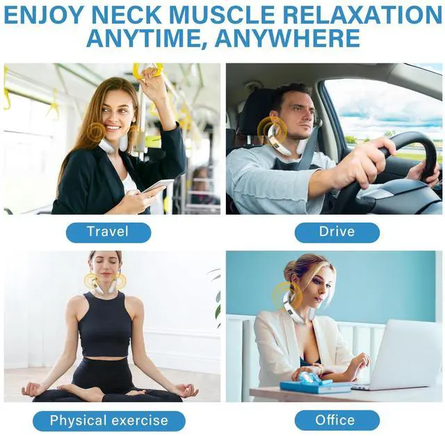 Alt view image 5 of 7 - Neck Massager with Heat, Neck Massager for Pain Relief Deep Tissue, Multiple Mode Adjustment, Portable and Suitable for Travel and Home-White