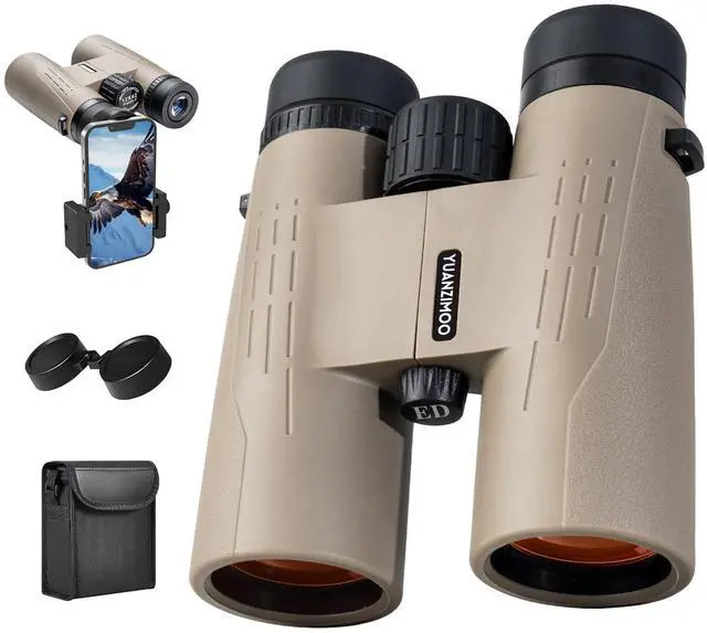 Main image of 12x42 HD Binoculars for Adults High Powered Binoculars with Upgraded Phone Adapter Compact Binocular with Low Light Night Vision for Bird Watching Hunting Outdoor Sports Concerts Mud