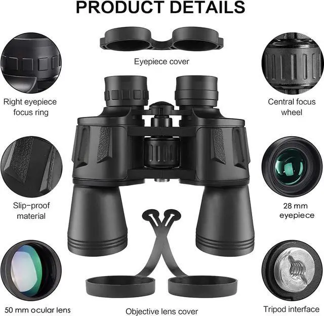 Alt view image 6 of 7 - 20x50 Binoculars for Adults, HD High Powered Professional Binoculars for Bird Watching Travel Stargazing Concerts Outdoor Sports-BAK4 Prism FMC Lens,Waterproof