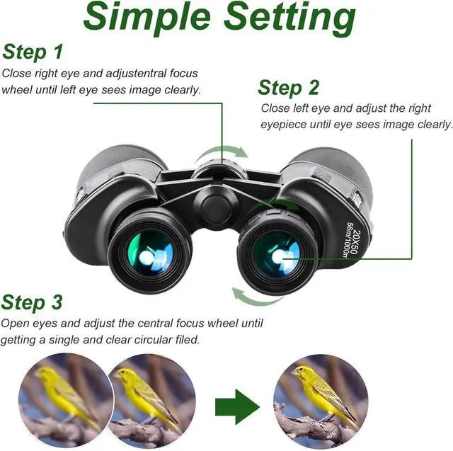 Alt view image 5 of 7 - 20x50 Binoculars for Adults, HD High Powered Professional Binoculars for Bird Watching Travel Stargazing Concerts Outdoor Sports-BAK4 Prism FMC Lens,Waterproof
