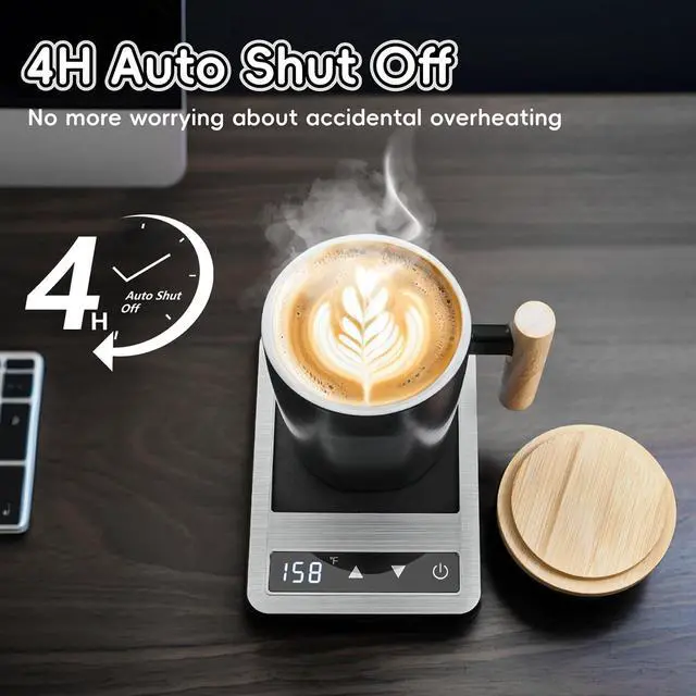 Alt view image 2 of 7 - Coffee Mug Warmer & Mug Set 2025, Heated Cup for Desk with Temperature Control and Smart Auto Shut Off, 14oz