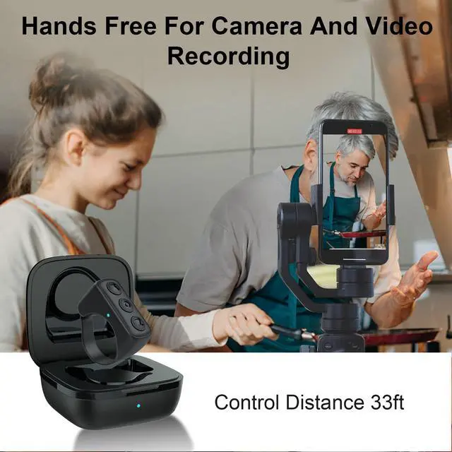Alt view image 4 of 7 - TIK Tok Bluetooth Remote Control Page Turner for iPhone Android Ipad Cell Phone Camera Remote Shutter Selfie Button, Bluetooth Ring for Kindle (Black)