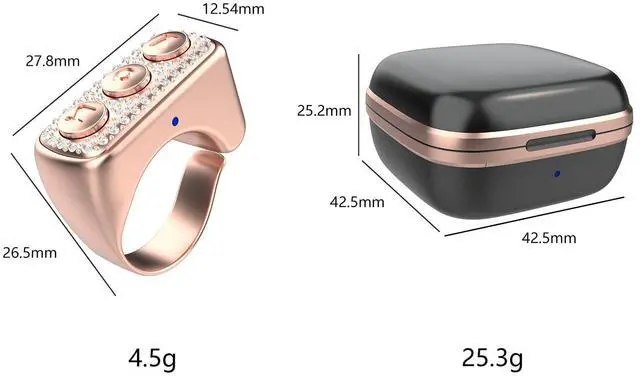 Alt view image 3 of 7 - Fingertip Bluetooth Remote Control TIK TOK Wireless Page Turner TYUOBOX Camera Remote Shutter Selfie Button Controller with Charging Case for iPhone Android Ipad Cell Phone (Rose Pink)