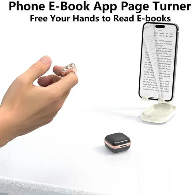 Alt view image 4 of 7 - Fingertip Bluetooth Remote Control TIK TOK Wireless Page Turner TYUOBOX Camera Remote Shutter Selfie Button Controller with Charging Case for iPhone Android Ipad Cell Phone (Rose Pink)
