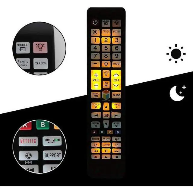 Alt view image 3 of 5 - Universal Remote Control fits for All Samsung LED HDTV Smart TV with Netflx Amaz Button and Samsung Backlit Remote - No Setup Needed