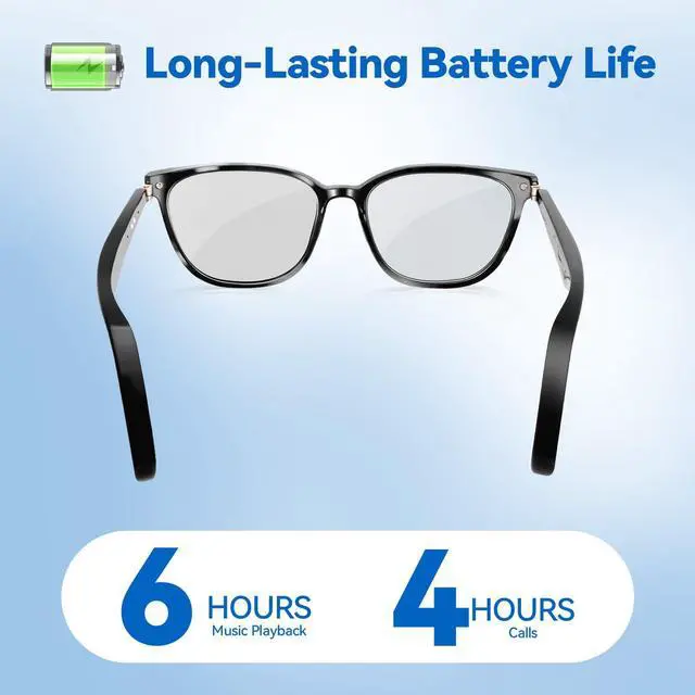 Alt view image 5 of 7 - AI Smart Glasses for Men & Women Powered by ChatGPT, Real-Time Translation, Bluetooth Glasses with Photochromic Lens, Music & Hands-Free Calling, UV & Blue Light Protection, Thin Temples