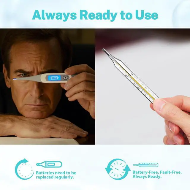 Alt view image 5 of 7 - 1Pc Glass Oral Temperature Adult Free Clinic Armpit Fast Reading Fever Indicator (Double Scale)