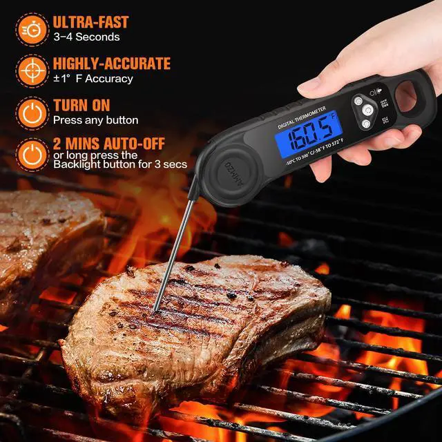 Alt view image 2 of 6 - Meat Thermometer Digital, Instant Read Food Thermometer for Cooking, Grilling, Baking, Frying & Candy Making, Essentials Kitchen Gadgets Accessory, Gifts for Men Women Dad Mom Birthday