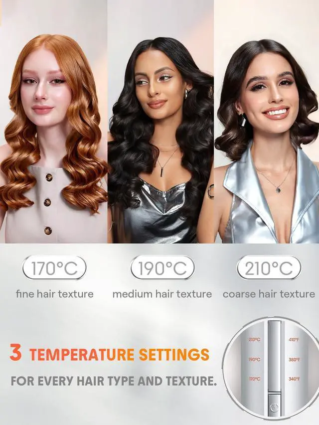 Alt view image 3 of 6 - Automatic Curling Iron 1 inch with 3 Temperatures Fast Heating, 2-Way Rotation, Automatic Shut-Off, Anti-Scald, Anti-Tangle Rotating for Hair Styling