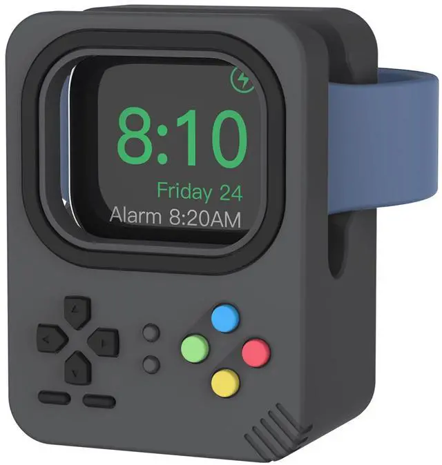 Main image of iWatch Charger Holder Stand for Apple Watch Ultra 3 2 1, SE 3 2 1, Series 11 10 9 8 7 6 5 4 (49mm, 46mm, 45mm, 44mm, 42mm, 41mm, 40mm, 38mm), Stable Silicone Charging Dock