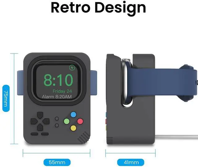 Alt view image 3 of 7 - iWatch Charger Holder Stand for Apple Watch Ultra 3 2 1, SE 3 2 1, Series 11 10 9 8 7 6 5 4 (49mm, 46mm, 45mm, 44mm, 42mm, 41mm, 40mm, 38mm), Stable Silicone Charging Dock