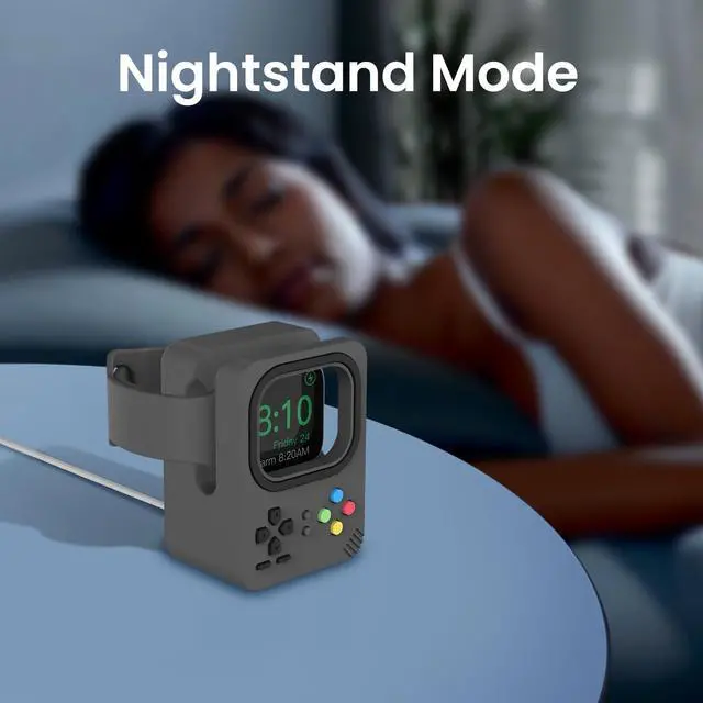 Alt view image 6 of 7 - iWatch Charger Holder Stand for Apple Watch Ultra 3 2 1, SE 3 2 1, Series 11 10 9 8 7 6 5 4 (49mm, 46mm, 45mm, 44mm, 42mm, 41mm, 40mm, 38mm), Stable Silicone Charging Dock