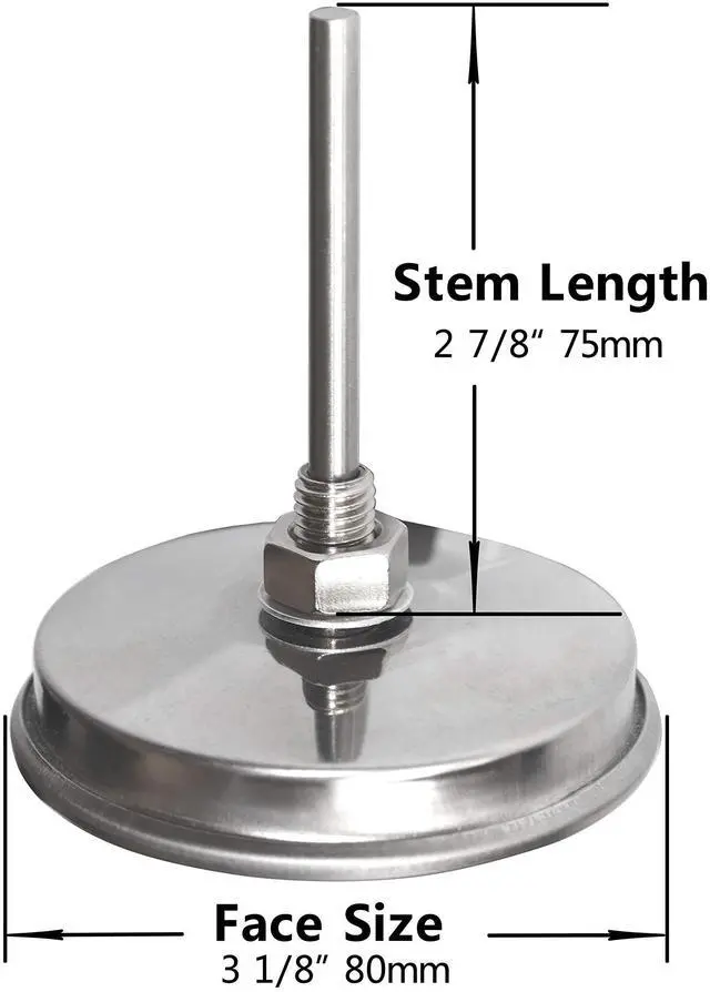 Alt view image 3 of 5 - 3 inch BBQ Thermometer Gauge 2 Pcs Charcoal Grill Pit Smoker Temp Gauge Grill Thermometer Replacement for Oklahoma Joe's Smokers, and Smoker Wood Charcoal Pit, Large Face Grill Temp Thermometer