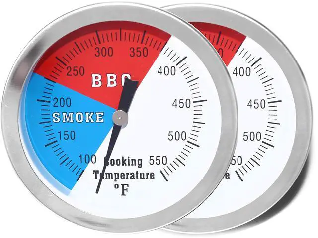 Main image of 3 inch BBQ Thermometer Gauge 2 Pcs Charcoal Grill Pit Smoker Temp Gauge Grill Thermometer Replacement for Oklahoma Joe's Smokers, and Smoker Wood Charcoal Pit, Large Face Grill Temp Thermometer