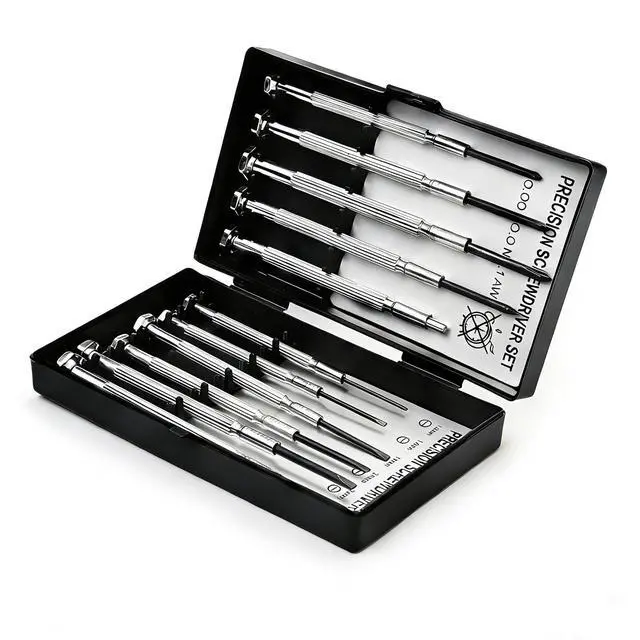 Alt view image 5 of 7 - 11PCS Small Precision Screwdriver Set, Mini Screw Driver Set Kit, 6 Different Sizes of Flat Head Screwdrivers for Watch, Eyeglasses, Electronics, Repair Box