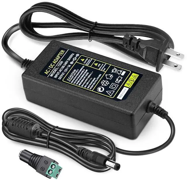 Main image of Power Adapter 12V 5A 4A 3A 2.5A 2A 1A AC DC Power Supply Cord Cable 5.5x2.1mm for Sceptre EC Series Monitor,ONN,AOC,Dell,Webcam, Router, Projector, CCTV, Speakers & More 12v 5a Monitor Charger