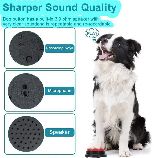 Alt view image 5 of 7 - 6 Pcs Dog Talking Button Set, Dog Buttons for Communication 30s Voice Recording Speaking Button Pet Speech Training Buzzers with 30 Scene Stickers and Waterproof Anti-Slip Mat for Animal Training
