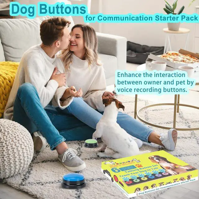 Alt view image 4 of 7 - 6 Pcs Dog Talking Button Set, Dog Buttons for Communication 30s Voice Recording Speaking Button Pet Speech Training Buzzers with 30 Scene Stickers and Waterproof Anti-Slip Mat for Animal Training