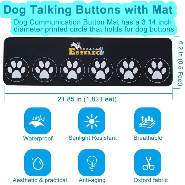 Alt view image 6 of 7 - 6 Pcs Dog Talking Button Set, Dog Buttons for Communication 30s Voice Recording Speaking Button Pet Speech Training Buzzers with 30 Scene Stickers and Waterproof Anti-Slip Mat for Animal Training