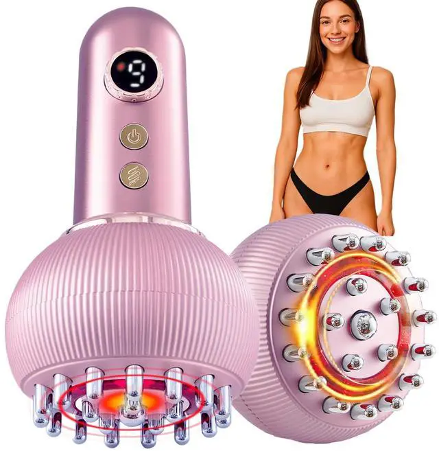 Main image of Lymphatic Drainage Massager & Anti Cellulite Massage Tool, Helps Reduce Stretch Marks & Cellulite, for Legs, Arms & Belly, Body Sculpting Machine with Microcurrent, Light, Heat & Vibration (Rose Gold)