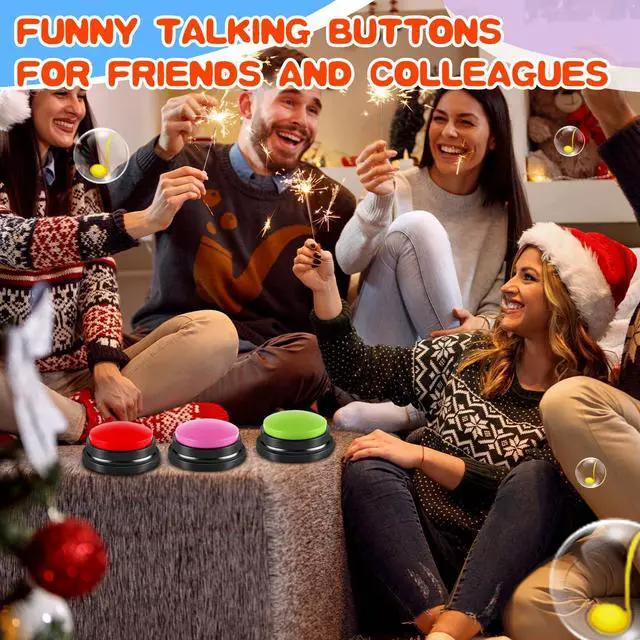 Alt view image 4 of 7 - 6 Pieces Recordable Answer Buzzers Button Answer Buzzers Game Show Buzzer Recordable Button Classroom Buzzers Perfect for Study Office Home and Pet Buttons Training Toy