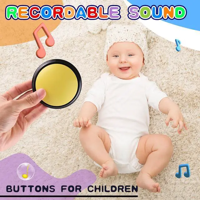 Alt view image 6 of 7 - 6 Pieces Recordable Answer Buzzers Button Answer Buzzers Game Show Buzzer Recordable Button Classroom Buzzers Perfect for Study Office Home and Pet Buttons Training Toy