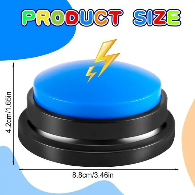 Alt view image 5 of 7 - 6 Pieces Recordable Answer Buzzers Button Answer Buzzers Game Show Buzzer Recordable Button Classroom Buzzers Perfect for Study Office Home and Pet Buttons Training Toy