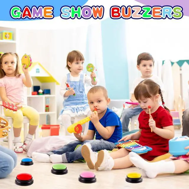Alt view image 7 of 7 - 6 Pieces Recordable Answer Buzzers Button Answer Buzzers Game Show Buzzer Recordable Button Classroom Buzzers Perfect for Study Office Home and Pet Buttons Training Toy