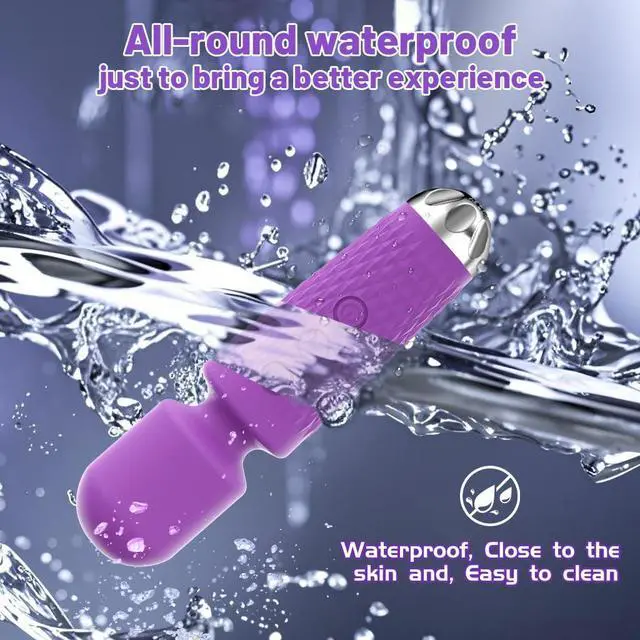 Alt view image 7 of 7 - Handheld Electric Back Massager Mini Waterproof 10 Vibration Modes Portable Cordless Waterproof Muscle Massager Pain Relief Deep Relaxation (Purple)