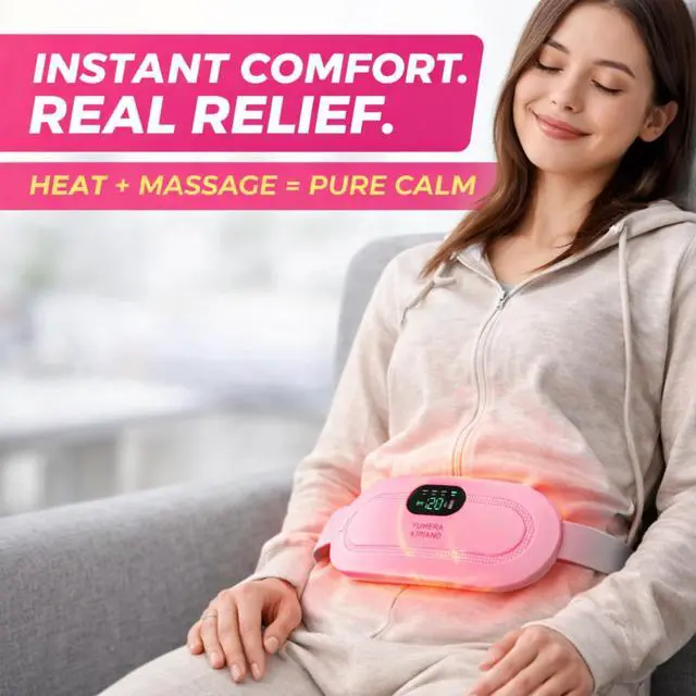 Alt view image 3 of 7 - Heating Pad for Period Cramps FSA-HSA Eligible Cordless Portable Electric Wearable Heating Belt with Massage USB Rechargeable Heat Wrap for Menstrual Pain Relief, Back, Abdomen, PMS