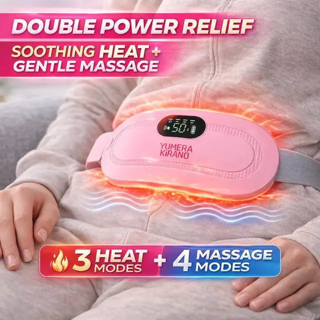 Alt view image 5 of 7 - Heating Pad for Period Cramps FSA-HSA Eligible Cordless Portable Electric Wearable Heating Belt with Massage USB Rechargeable Heat Wrap for Menstrual Pain Relief, Back, Abdomen, PMS