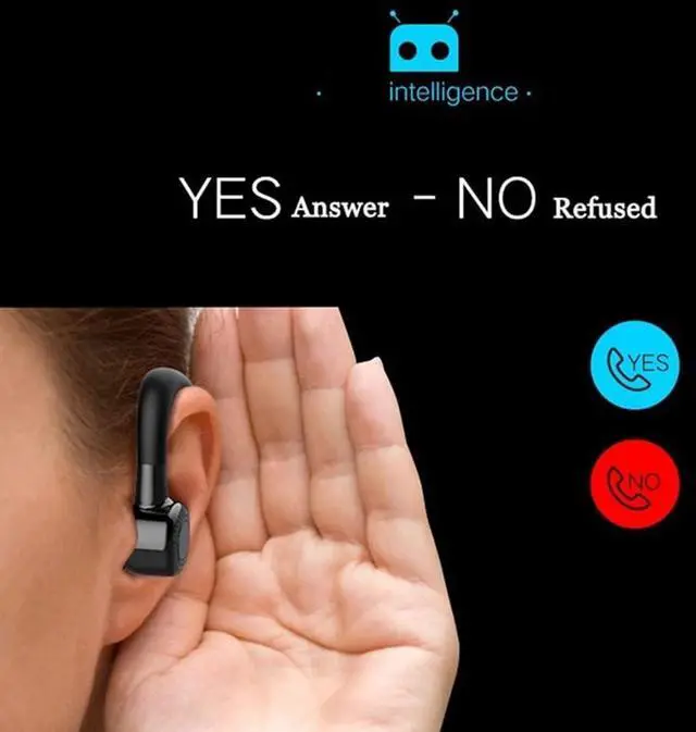 Alt view image 4 of 7 - Bluetooth Headset Wireless Business Single earpiece Voice Answer in Ear Earbuds for Trucker Driving Running 10 Hour Battery Noise Cancelling Headphones Black V9