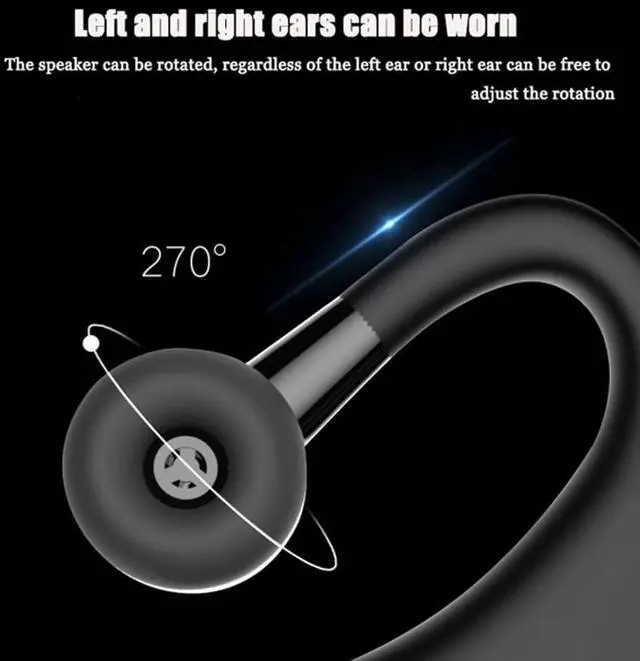 Alt view image 5 of 7 - Bluetooth Headset Wireless Business Single earpiece Voice Answer in Ear Earbuds for Trucker Driving Running 10 Hour Battery Noise Cancelling Headphones Black V9