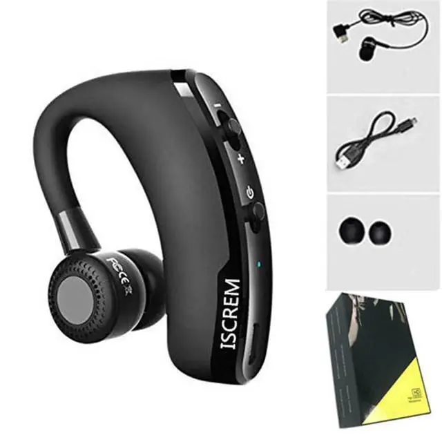 Alt view image 7 of 7 - Bluetooth Headset Wireless Business Single earpiece Voice Answer in Ear Earbuds for Trucker Driving Running 10 Hour Battery Noise Cancelling Headphones Black V9
