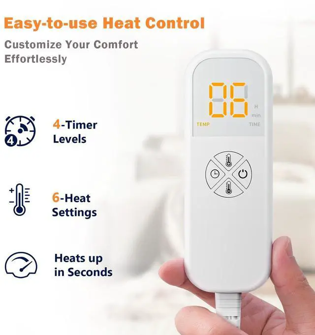 Alt view image 4 of 7 - Ultra-Wide Microplush Heating Pad - 20"x24" Electric Heating Pad for Back, Neck, Shoulder Pain and Cramps - Moist Heat Option, Machine Washable, Auto-Off - Gifts for Women, Mom, Grandma, Wife