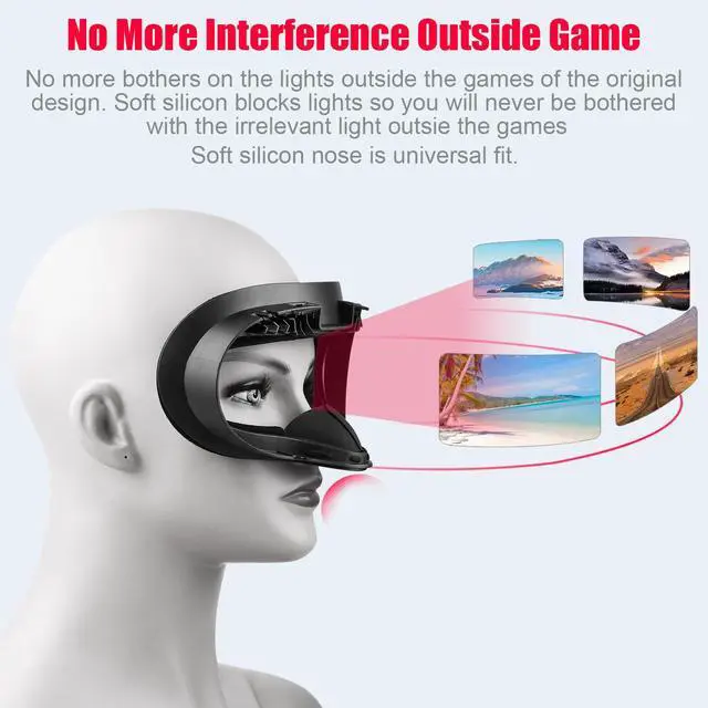 Alt view image 4 of 7 - VR Facial Interface and Foam Replacement Set for Oculus Meta Quest 2 | Removable Facial Interface Frame & Foam Face Covers Replacement & Anti-Leakage Nose Pad & Lens Cover