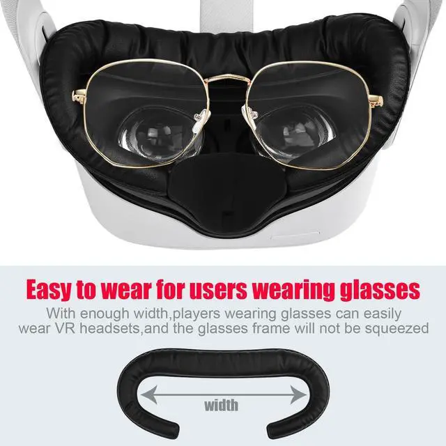 Alt view image 6 of 7 - VR Facial Interface and Foam Replacement Set for Oculus Meta Quest 2 | Removable Facial Interface Frame & Foam Face Covers Replacement & Anti-Leakage Nose Pad & Lens Cover