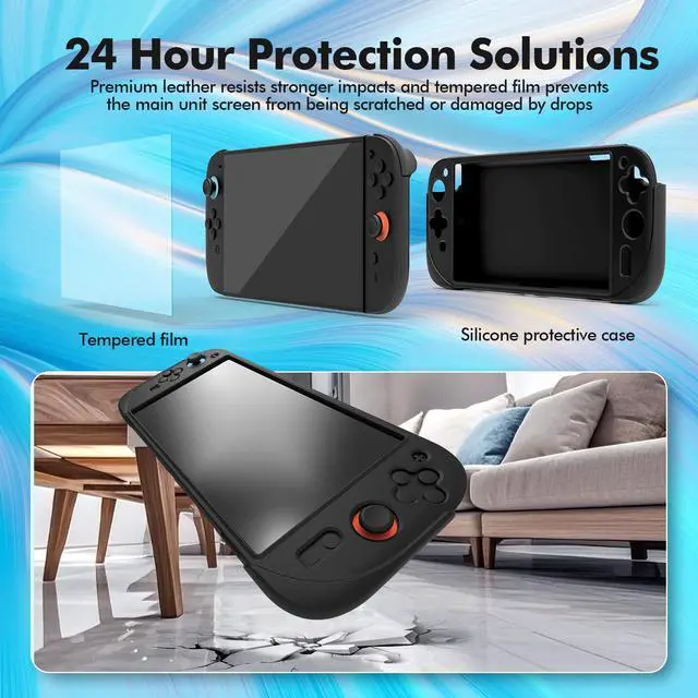 Alt view image 4 of 7 - 18-in-1 Accessories Bundle Compatible with Nintendo Switch 2, Carry Case Set, Protection Bundle with 2X Comfort Grips, 6X Thumb Grip Caps, 6X Precision Rings, Silicone Cover & 2X Tempered Glass