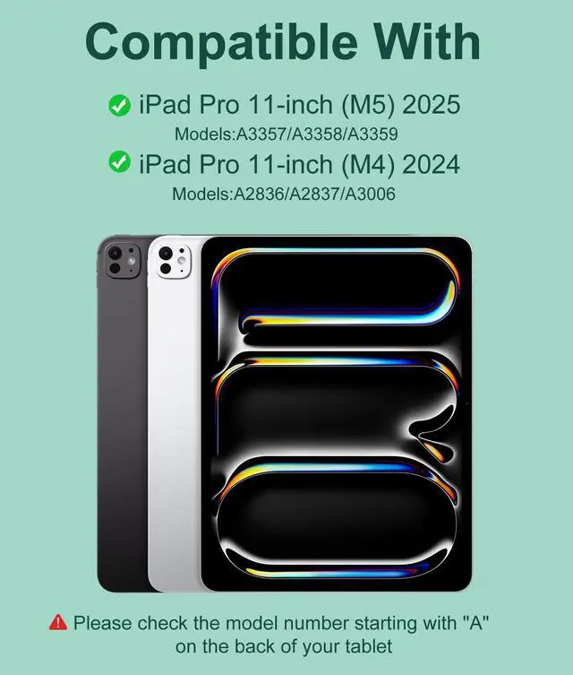 Alt view image 2 of 7 - for iPad Pro 11-inch Case with Keyboard (M5/M4) - Magnetic Wireless Detachable Keyboard with Multi-Touch Trackpad 7 Colors Backlit Stain Proof Folio Cover for Pro 11 Inch 2025 2024 - Pine Green