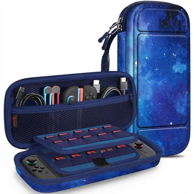 Main image of Carrying Case for Nintendo Switch 2 (2025), Shockproof Hard Shell Switch 2 Case, Protective Cover Travel Bag with 19 Game Card & 2 Micro SD Card Slots & Inner Pocket, Starry Sky