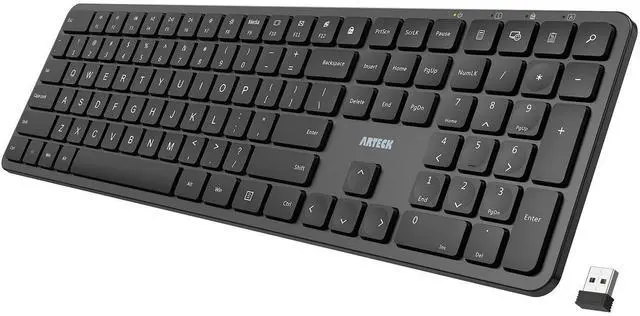 Main image of 2.4G USB Wireless Keyboard Ultra Slim Full Size Keyboard with Numeric Keypad and Media Hotkey for Computer/Desktop/PC/Laptop/Surface/Smart TV and Windows 11/10