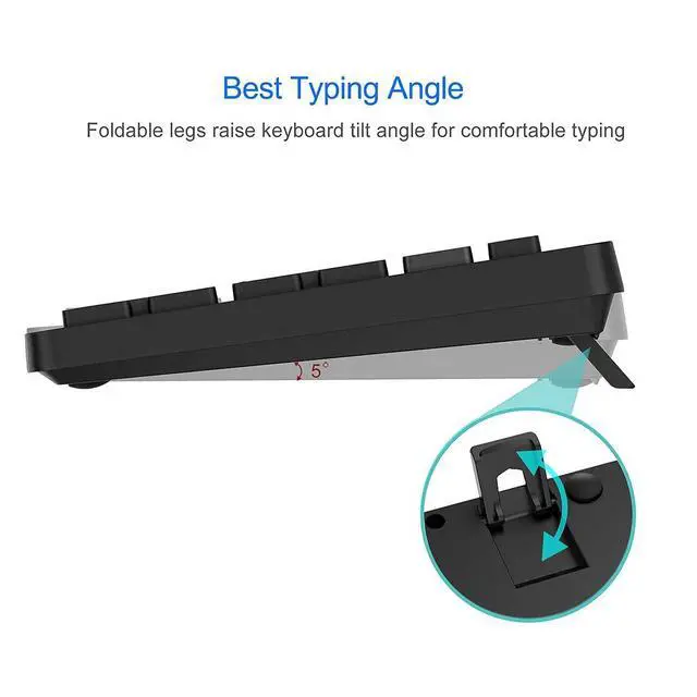 Alt view image 3 of 7 - 2.4G Wireless Keyboard Ultra Slim Full Size Keyboard with Numeric Keypad and Media Hotkey for Computer/Desktop/PC/Laptop/Surface/Smart TV and Windows 11/10/ 8/7